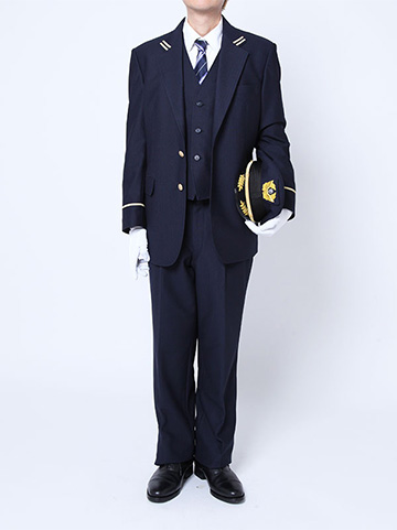 ジャケット有りタクシードライバーの衣装を着用した写真（男性）